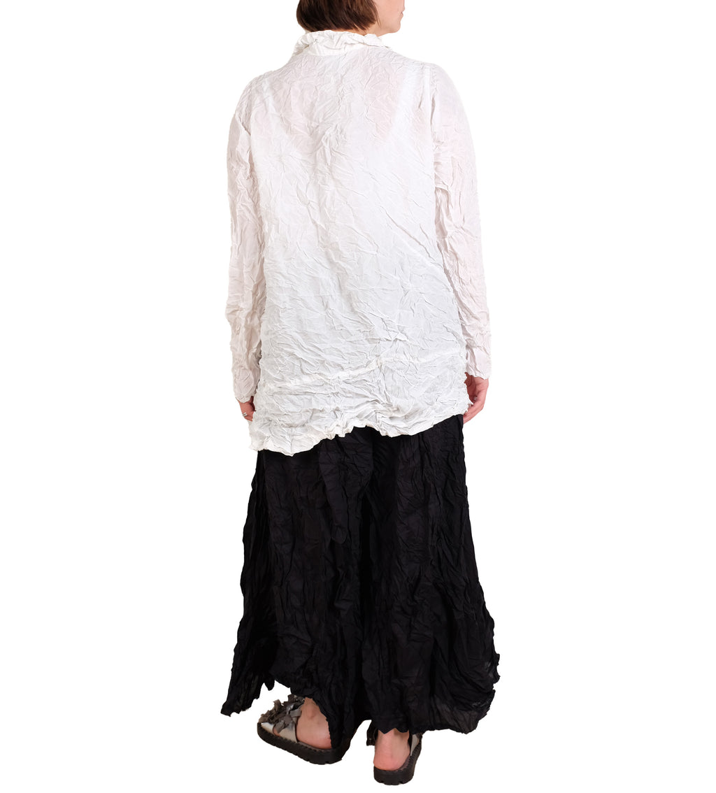 Privatsachen WerkKnitt Crinkle Silk Blouse in White