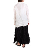 Privatsachen WerkKnitt Crinkle Silk Blouse in White