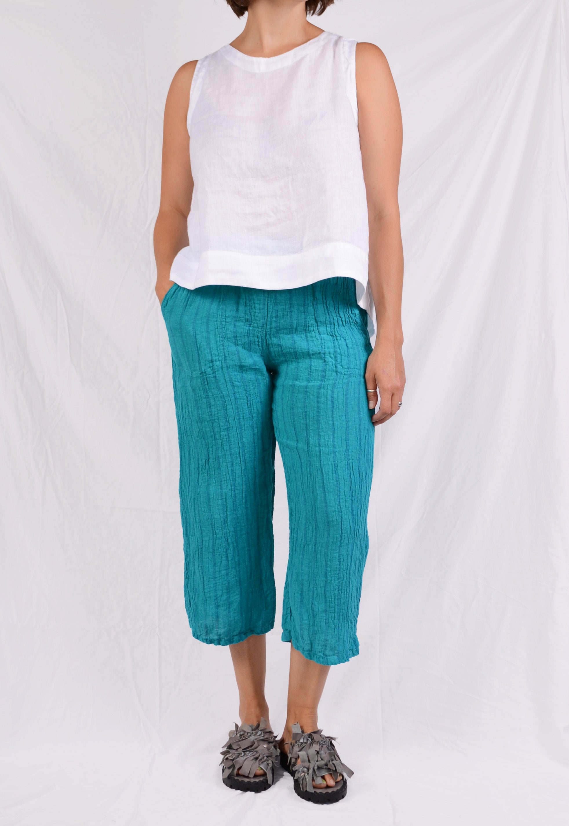 Cutloose Hi-Low Tank in White Hanky Linen