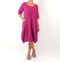 Gerties Tea Dress in Raspberry