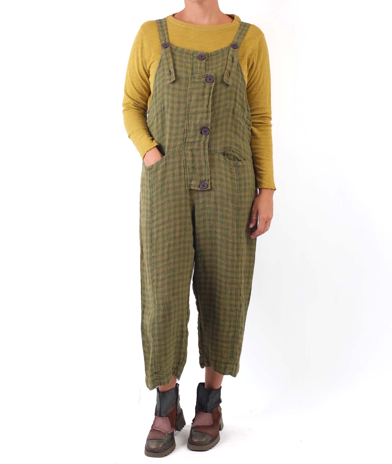 Grizas Linen Check Overalls