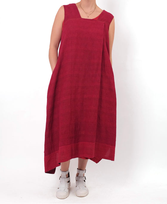 Mieko Mintz Landscape Frayed Patch Kantha Jumper Dress