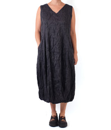  Mieko Mintz Cotton Silk Heavy Voile Tuck VNeck Dress