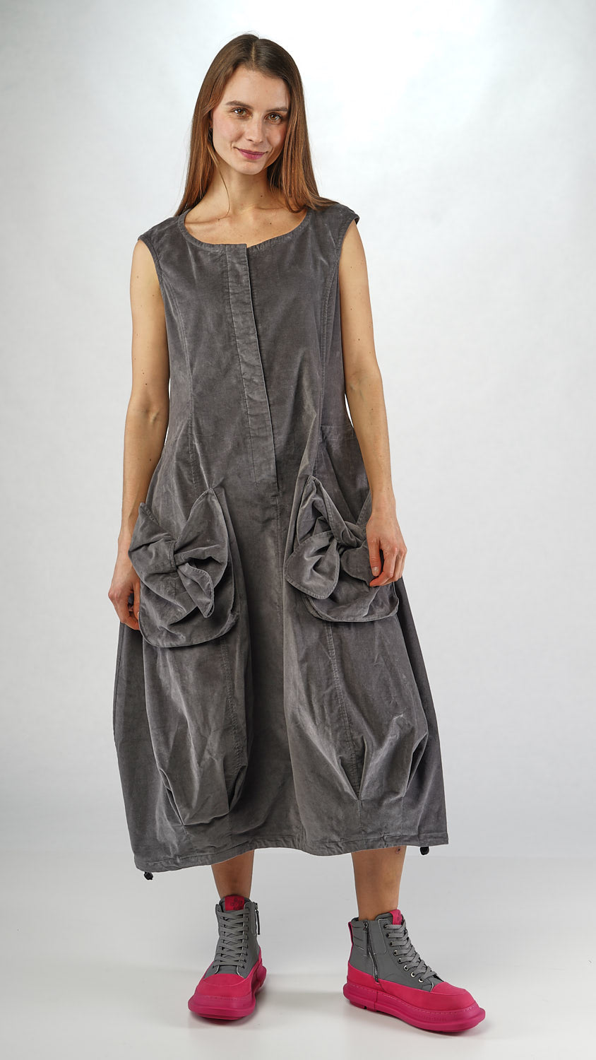 Rundholz Black Label Dark-Grey Velvet Bow Dress Colour: Dark Grey, Siz Rundholz Black Label Dark-Grey Velvet Bow Dress Colour: Dark Grey, Siz