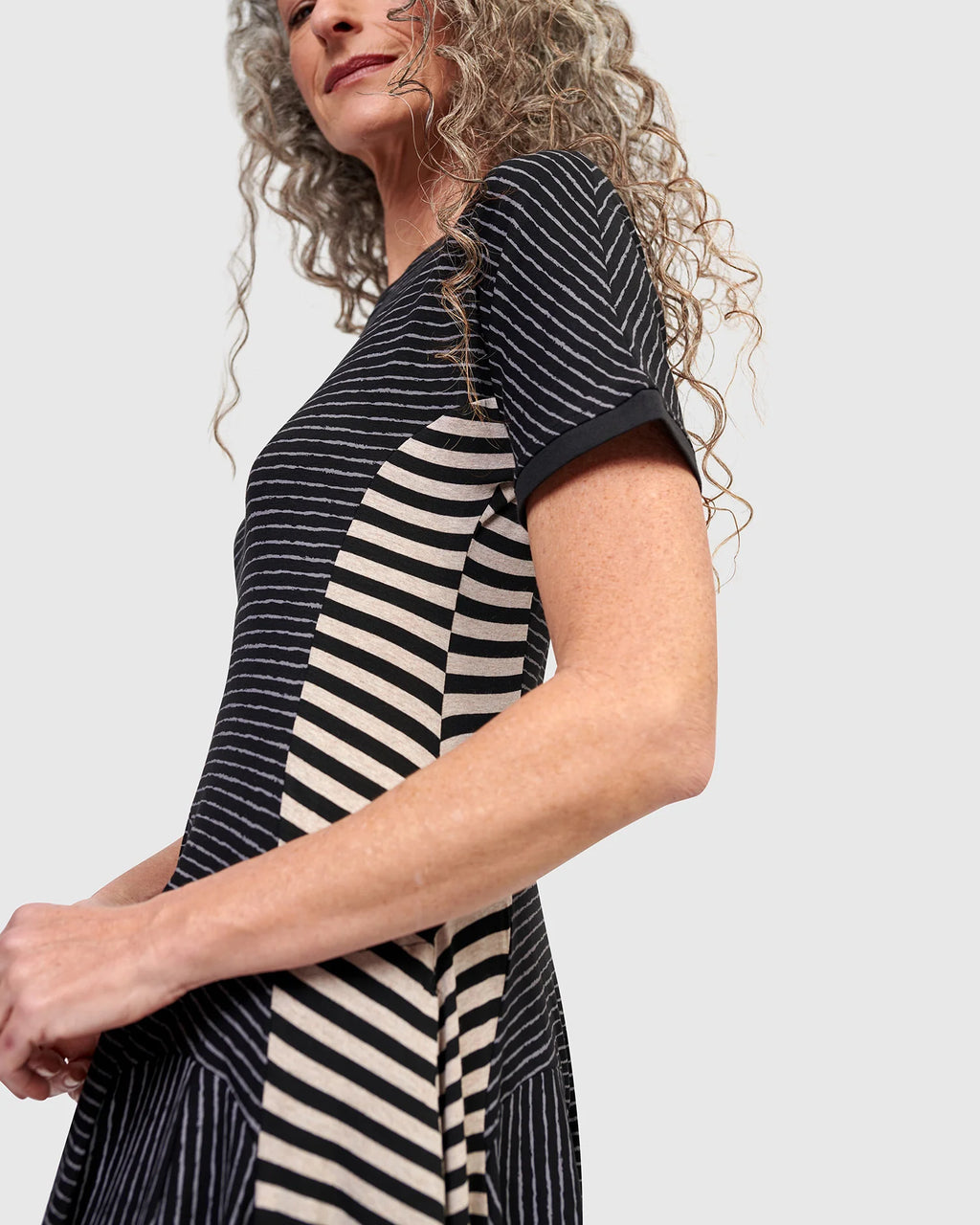 Alembika Stripe Short Sleeve Dress