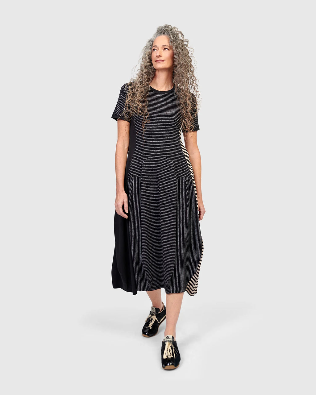 Alembika Stripe Short Sleeve Dress