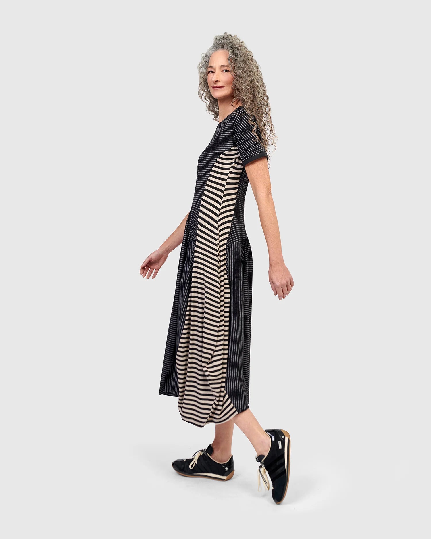 Alembika Stripe Short Sleeve Dress