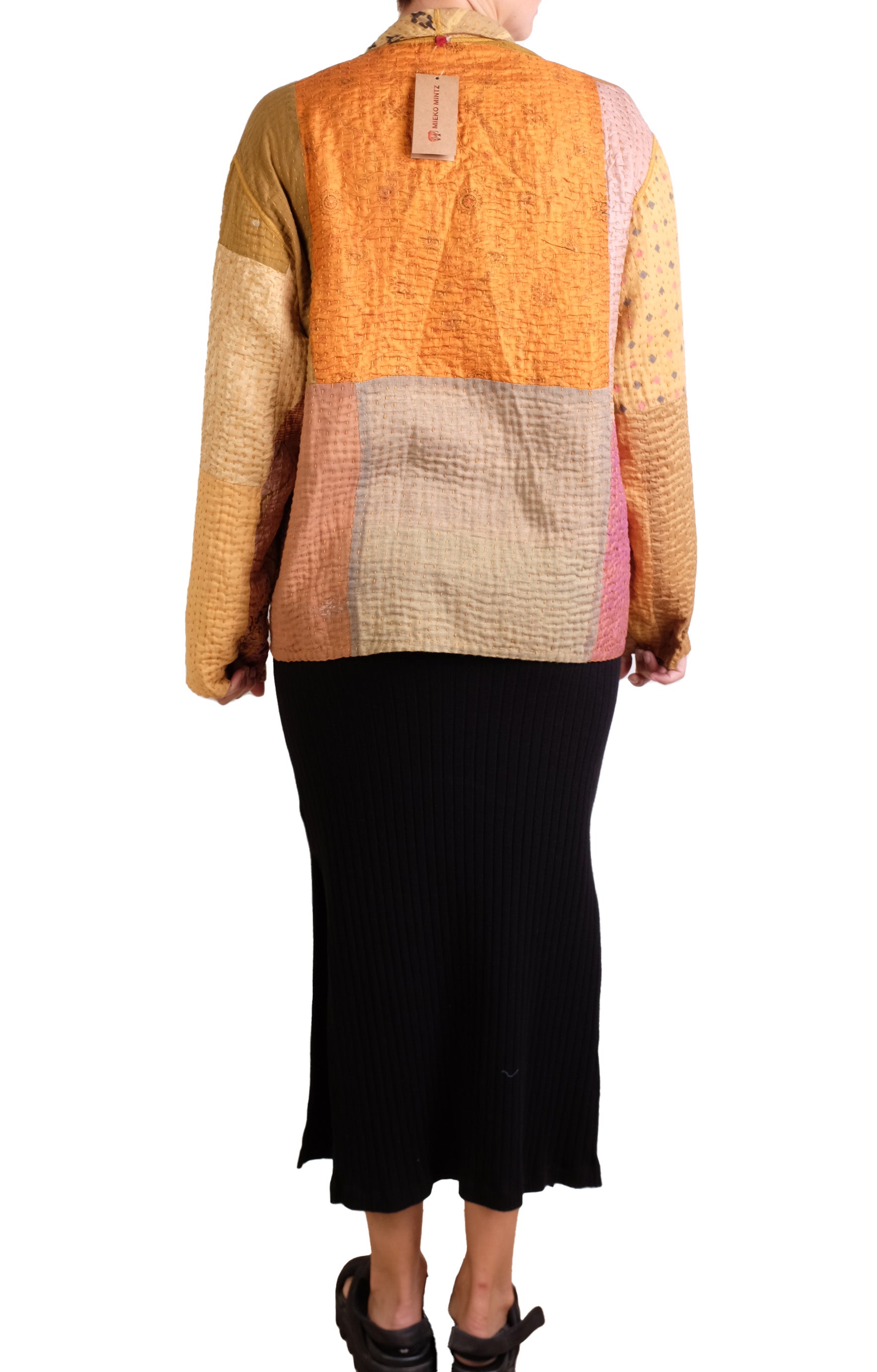 Mieko Mintz Patch Kantha Goldenrod Shirt Jacket