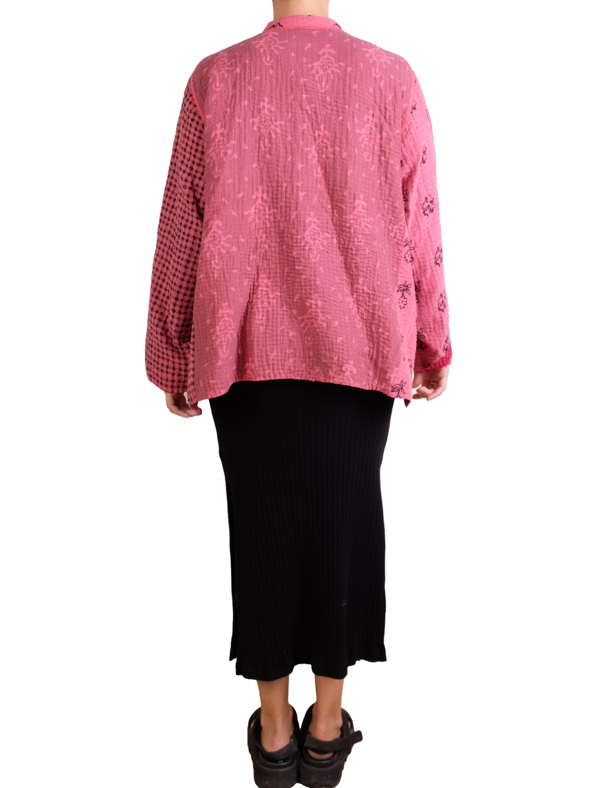 Mieko Mintz Patch Kantha Kaftan Jacket Short