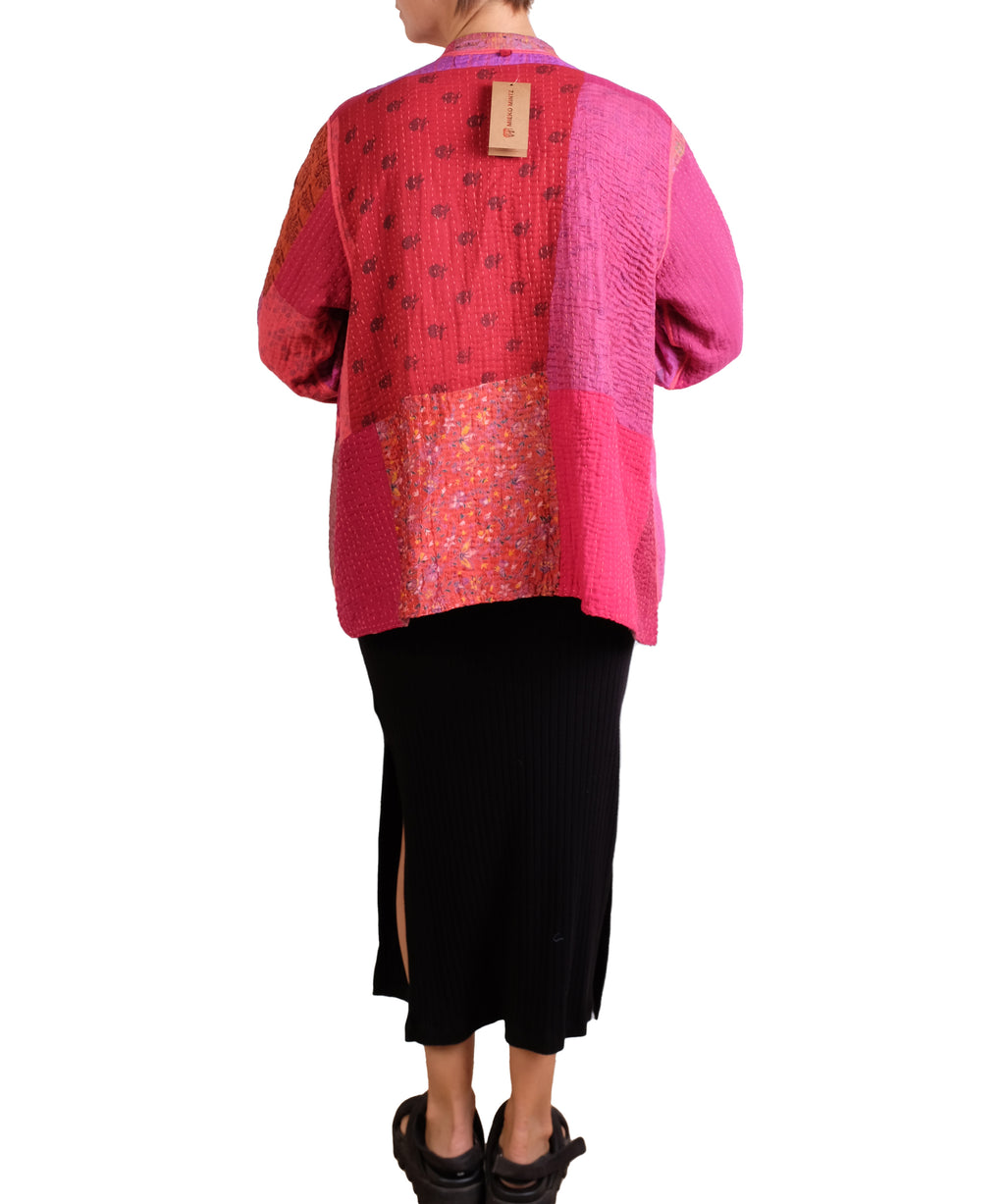 Mieko Mintz Patch Kantha Kaftan Jacket Short