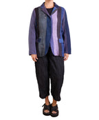 Mieko Mintz Cotton Stripe Patch Kantha Basic Jacket