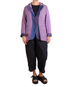 Mieko Mintz Cotton Stripe Patch Kantha Basic Jacket