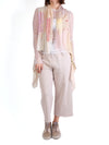 Mieko Mintz Cream/White/Blush Mosaic Tile Patch Vest