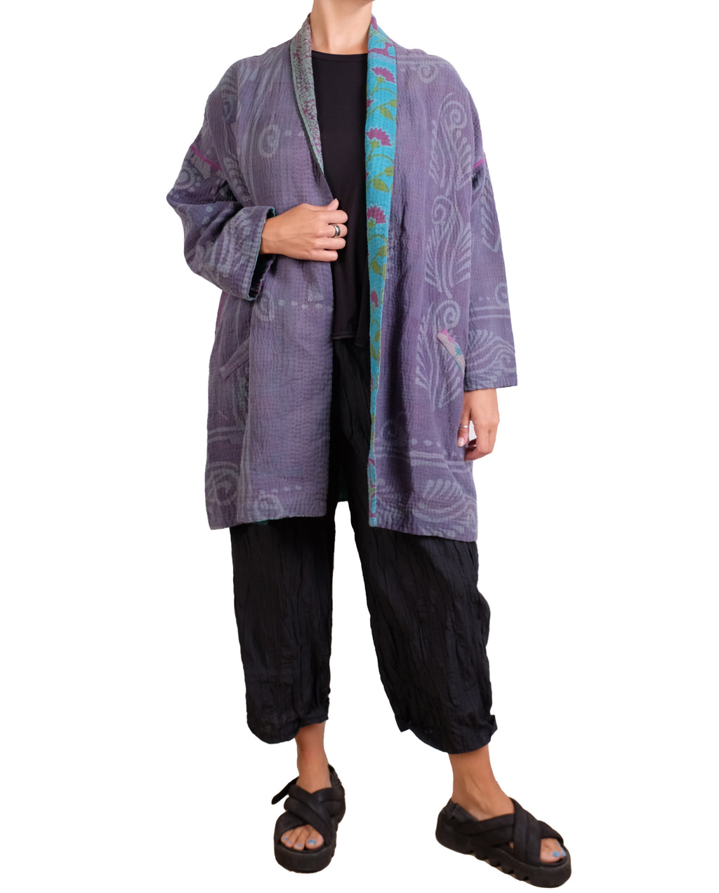 Mieko Mintz Vintage Cotton Kantha Haori Jacket