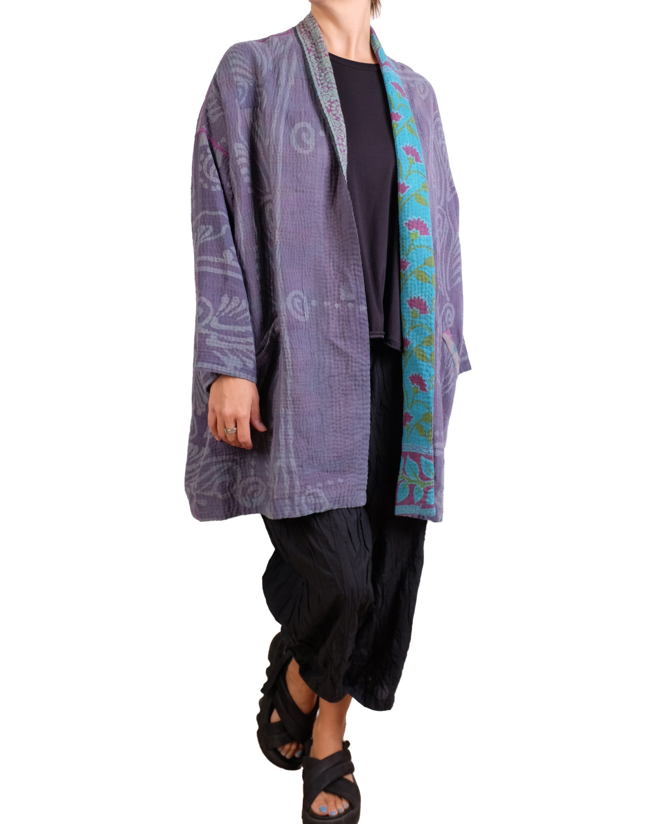 Mieko Mintz Vintage Cotton Kantha Haori Jacket