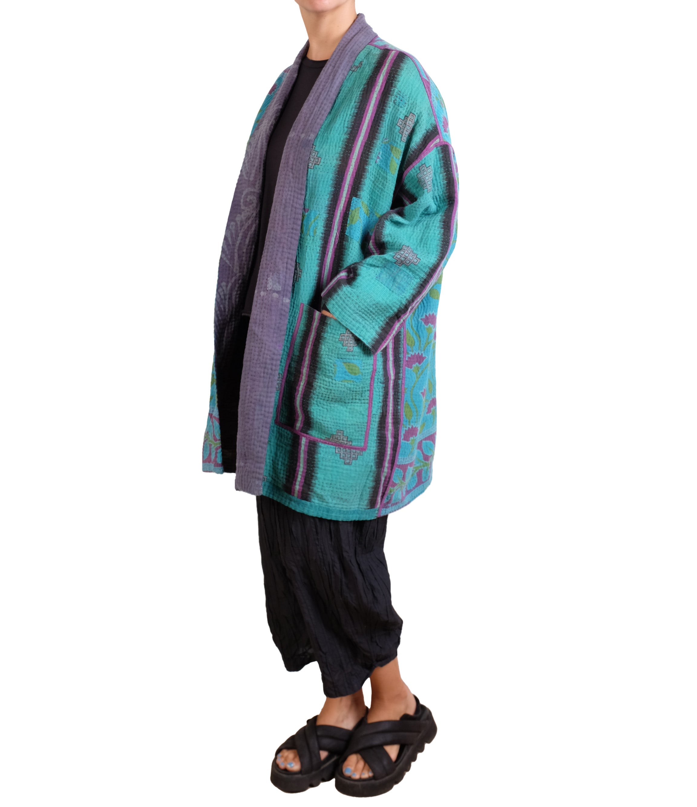 Mieko Mintz Vintage Cotton Kantha Haori Jacket