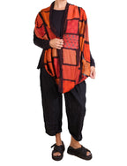 Mieko Mintz Tonal Tile Patch Kantha Infinity Scarf in Orange