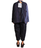 Mieko Mintz Jewel Woven With Vertical Patch Kantha Kaftan Jacket Short
