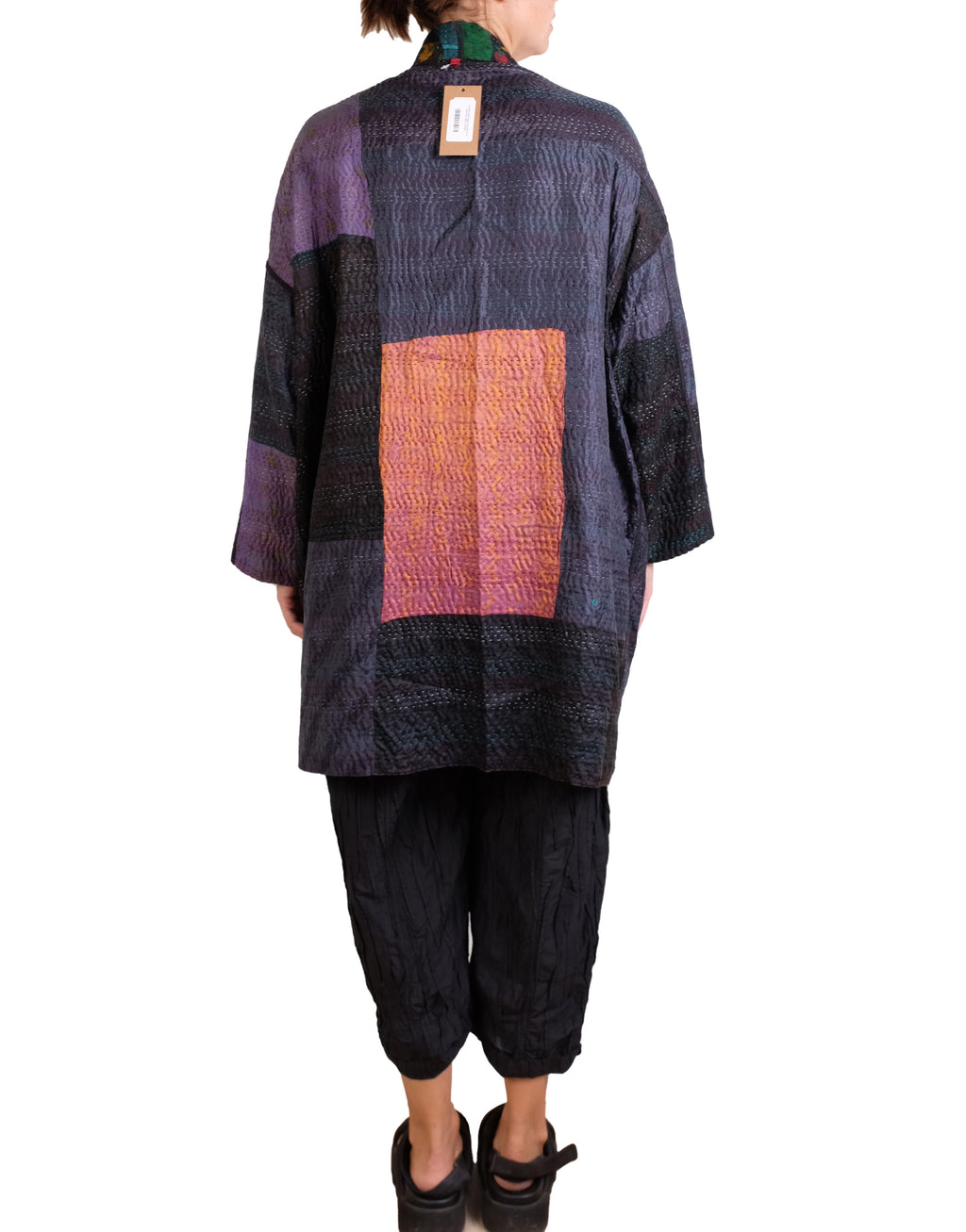 Mieko Mintz Jacquard Silk Kantha Haori Jacket