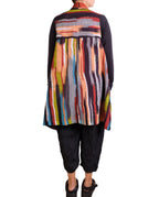 Mieko Mintz Ikat Stripe Kantha Kimono Collar Vest