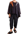 Mieko Mintz Vintage Silk Georgette Cotton Kantha Hoodie Poncho
