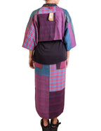 Mieko Mintz Flower Print With Checkered Patch Puff Sleeve Shrug