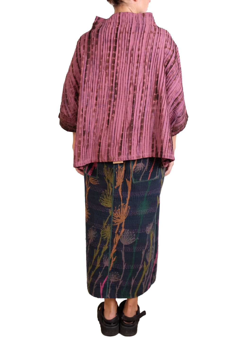 Mieko Mintz Cotton Ripple Tuck Poncho