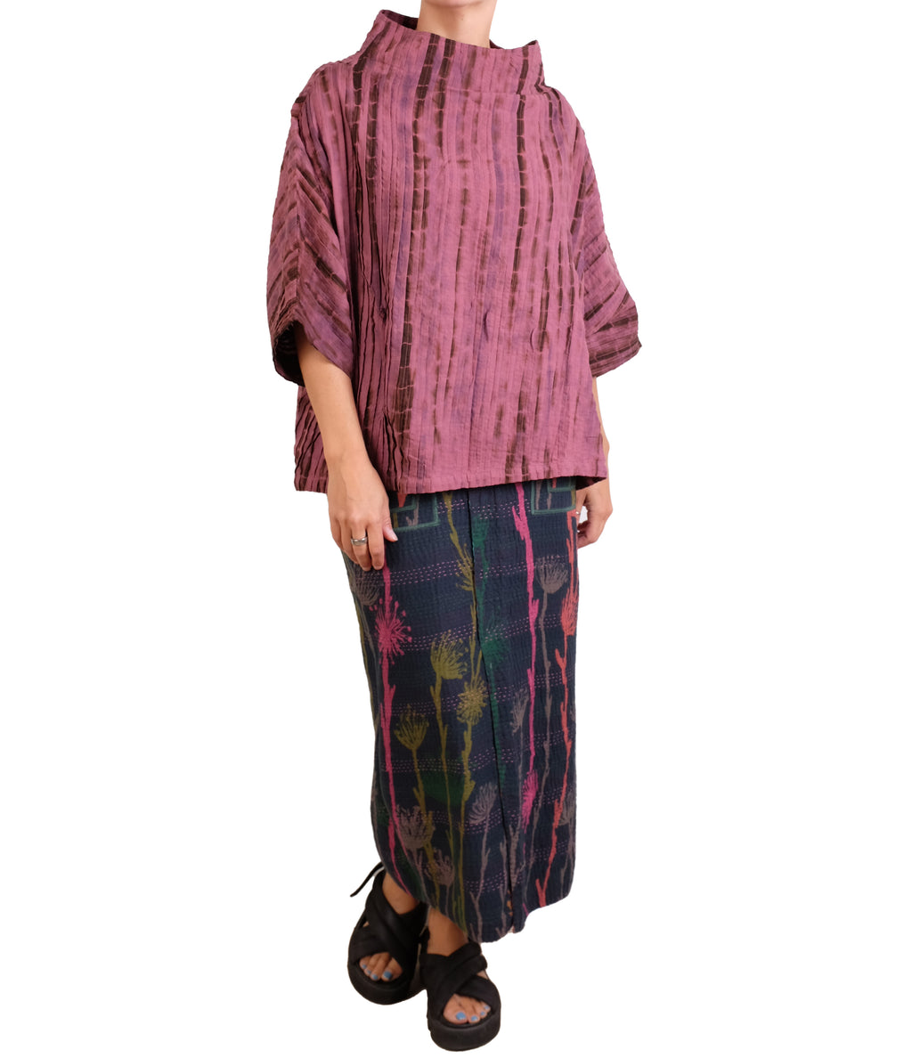 Mieko Mintz Cotton Ripple Tuck Poncho