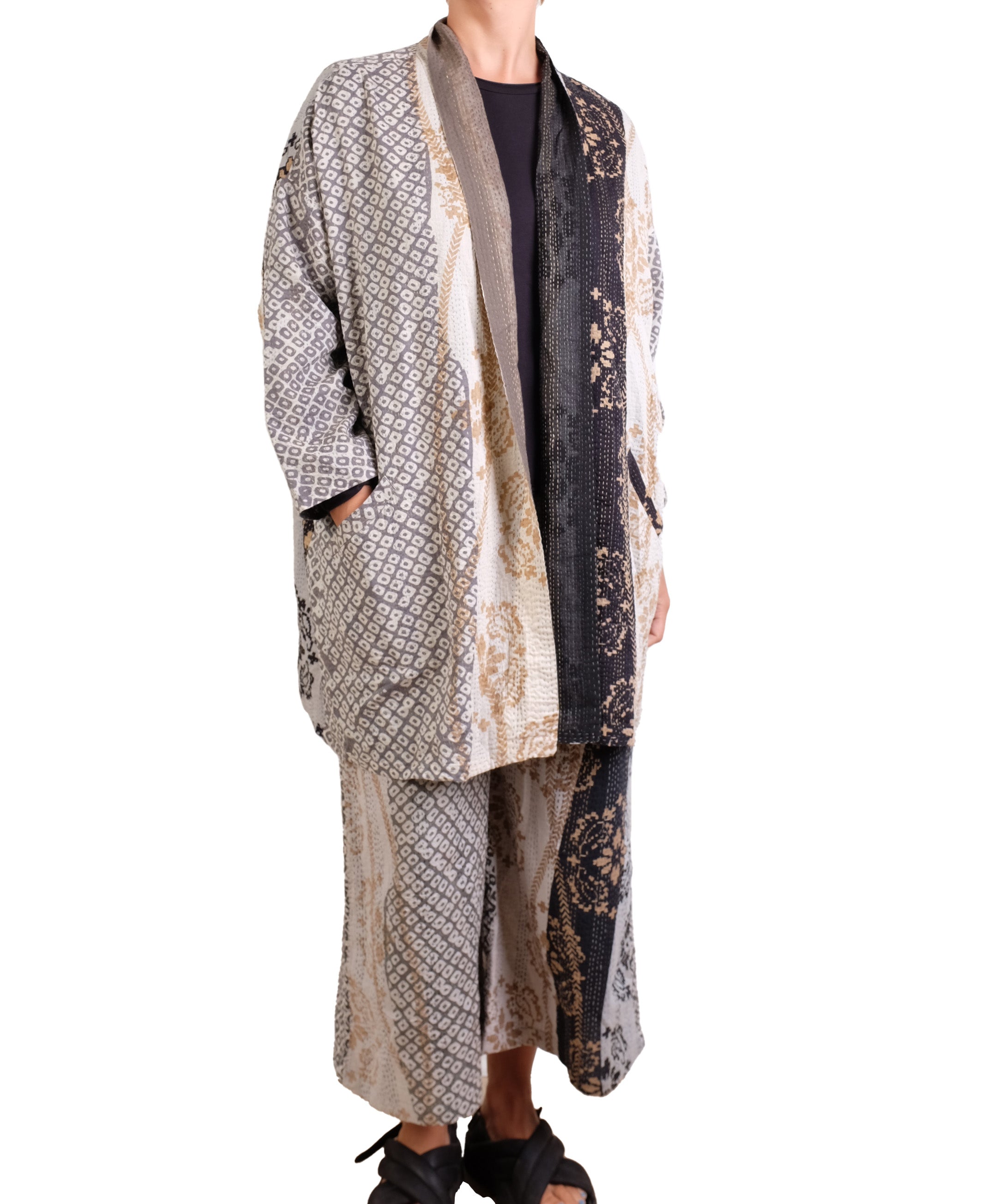 Mieko Mintz Kimono Cotton Kantha Haori Jacket