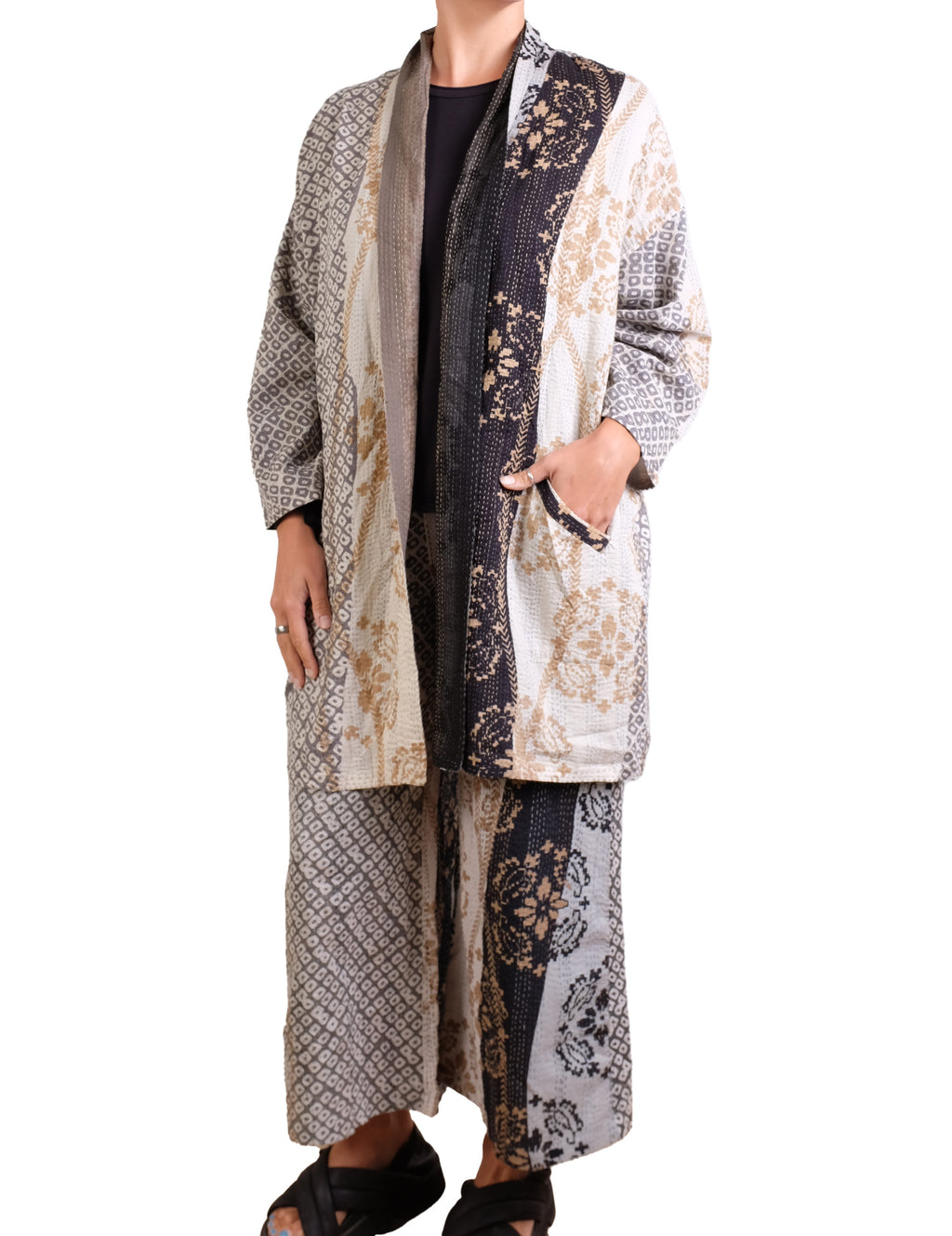Mieko Mintz Kimono Cotton Kantha Haori Jacket