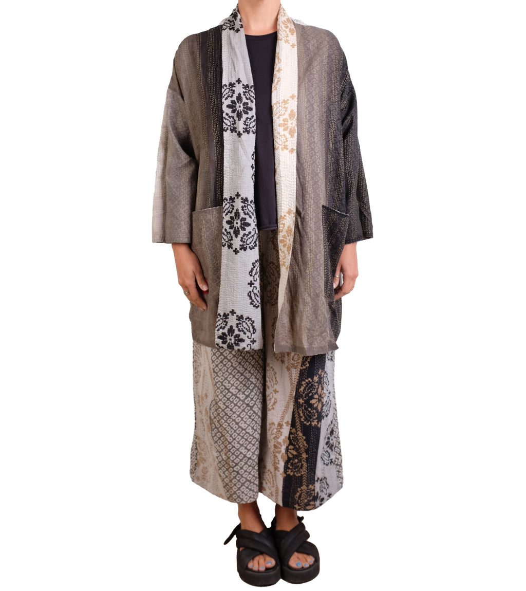 Mieko Mintz Kimono Cotton Kantha Haori Jacket