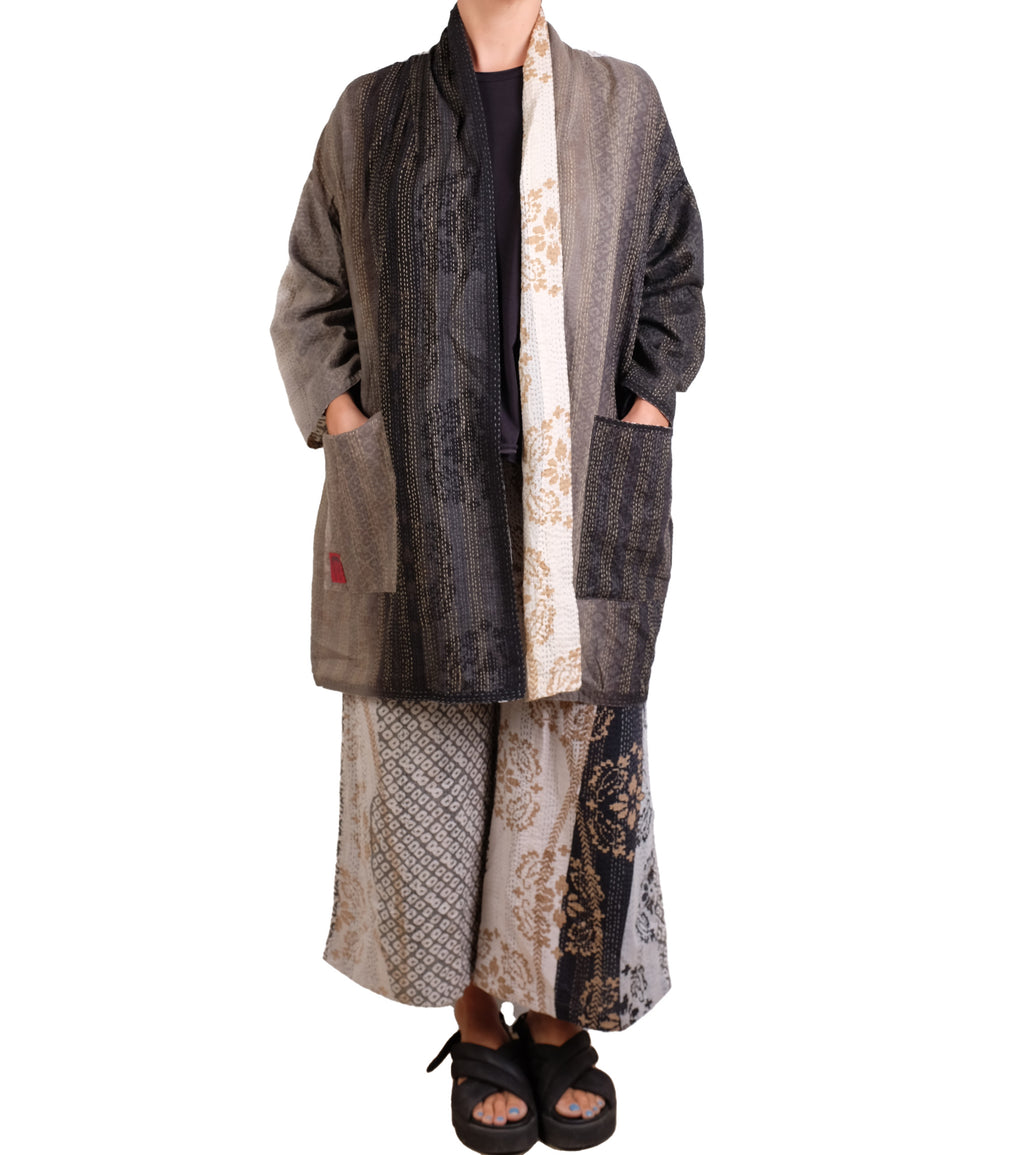 Mieko Mintz Kimono Cotton Kantha Haori Jacket