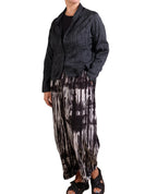 Mieko Mintz Cotton Silk Heavy Voile Random Tuck High-neck Blouse