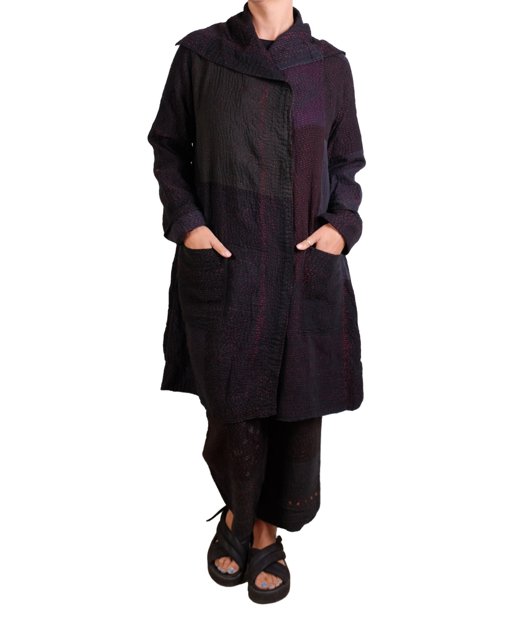 Mieko Mintz Muji Patch Kantha Pocket Medium Coat