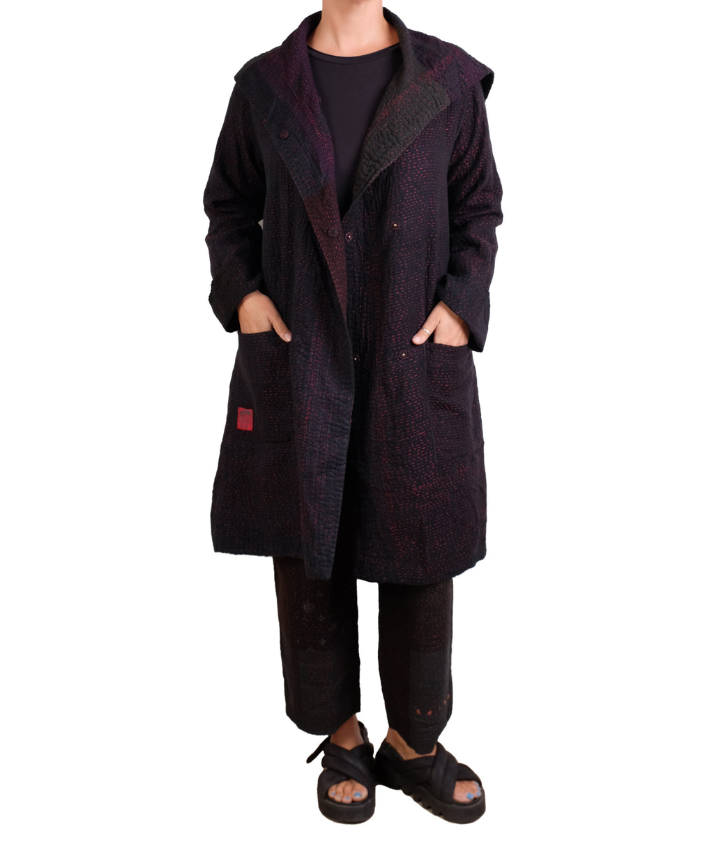 Mieko Mintz Muji Patch Kantha Pocket Medium Coat