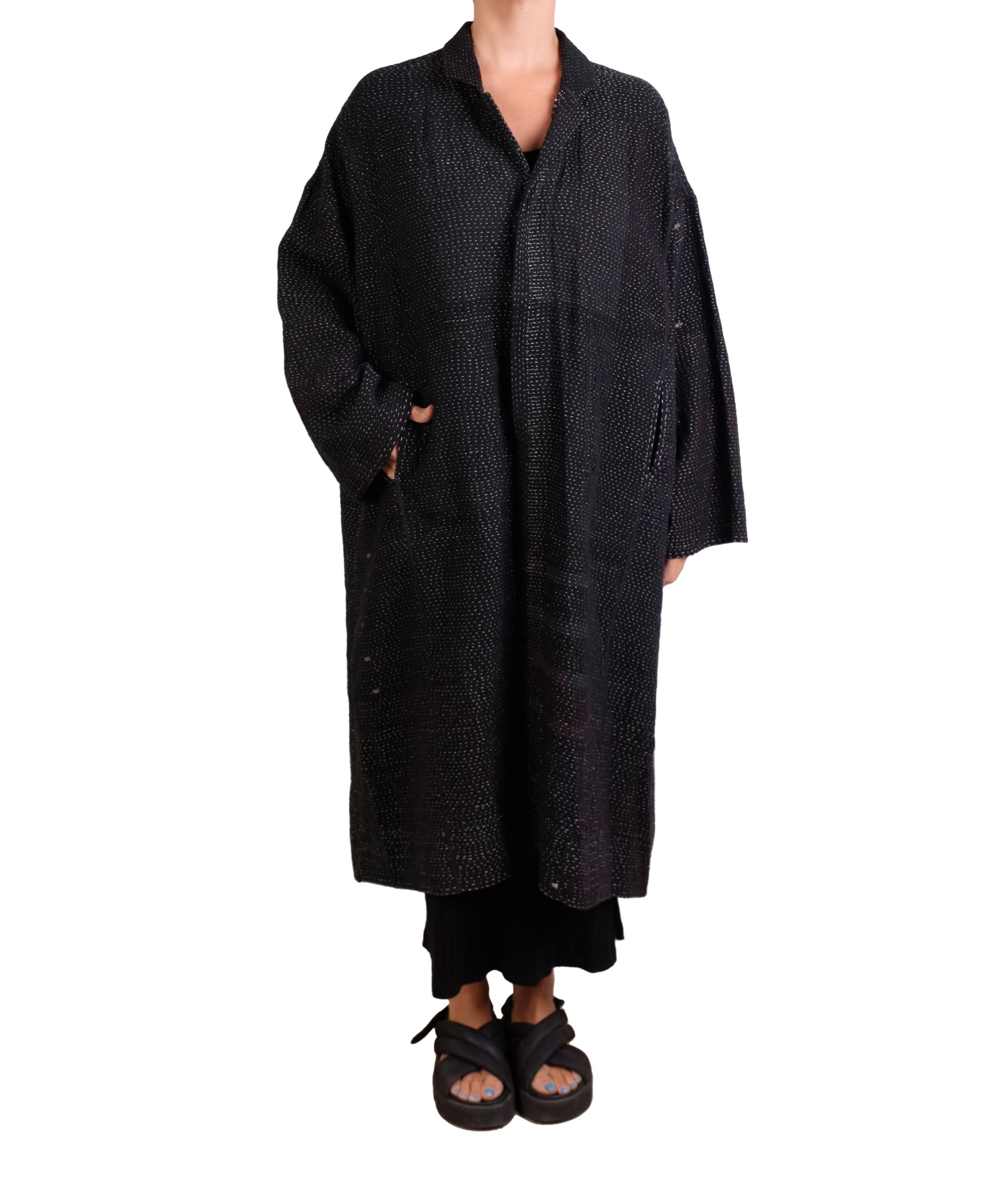 Mieko Mintz Muji Patch Kantha New Oversized Coat