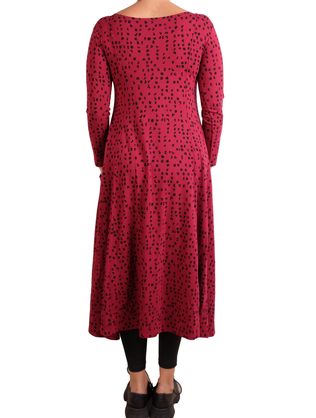 MXM Red and Black Dot Long Sleeve Dress