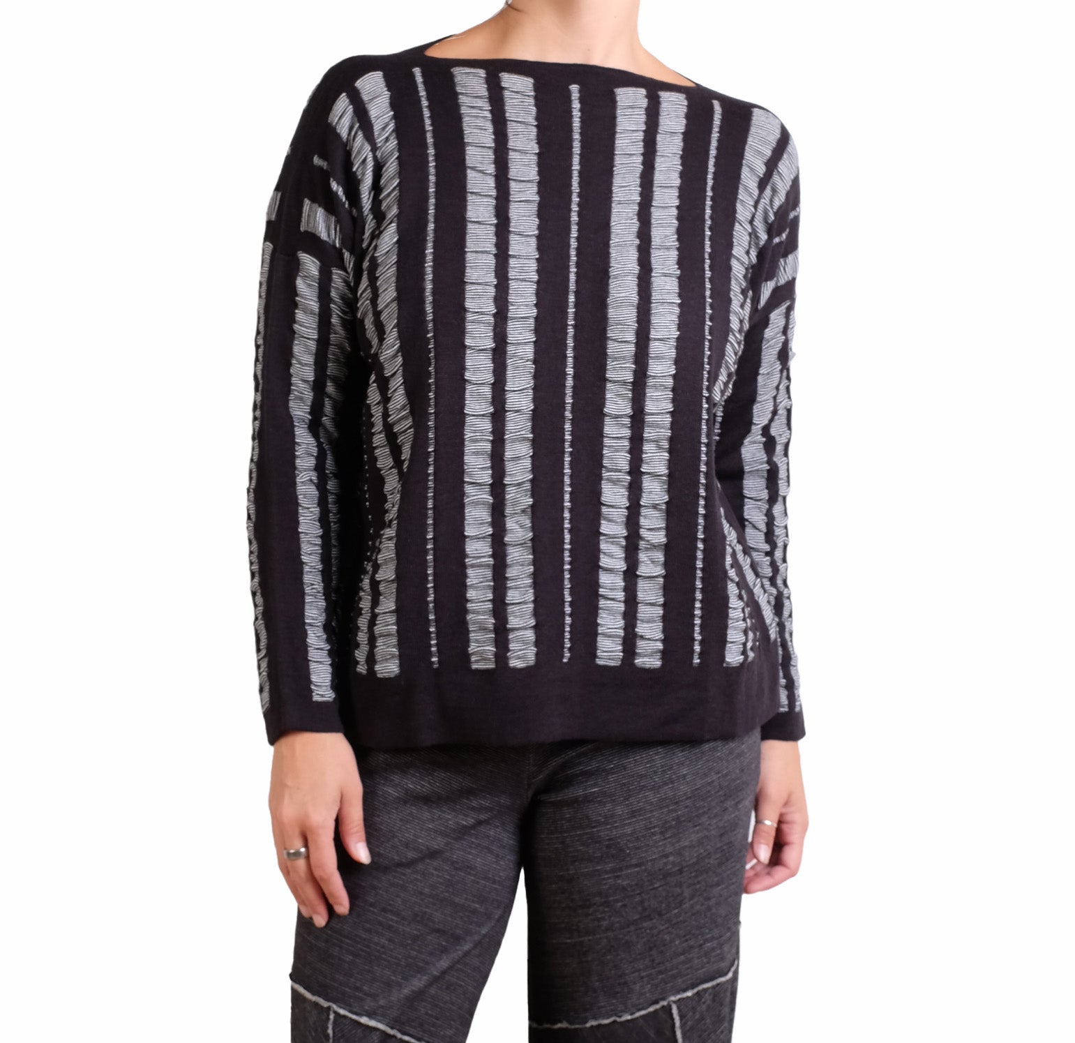 MXM Black/Ivory Stripe Sweater