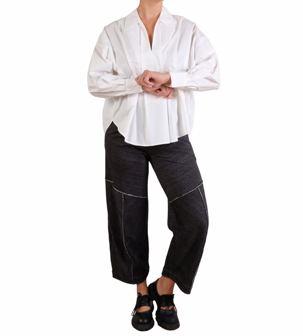 Haako White Pleated Blouse
