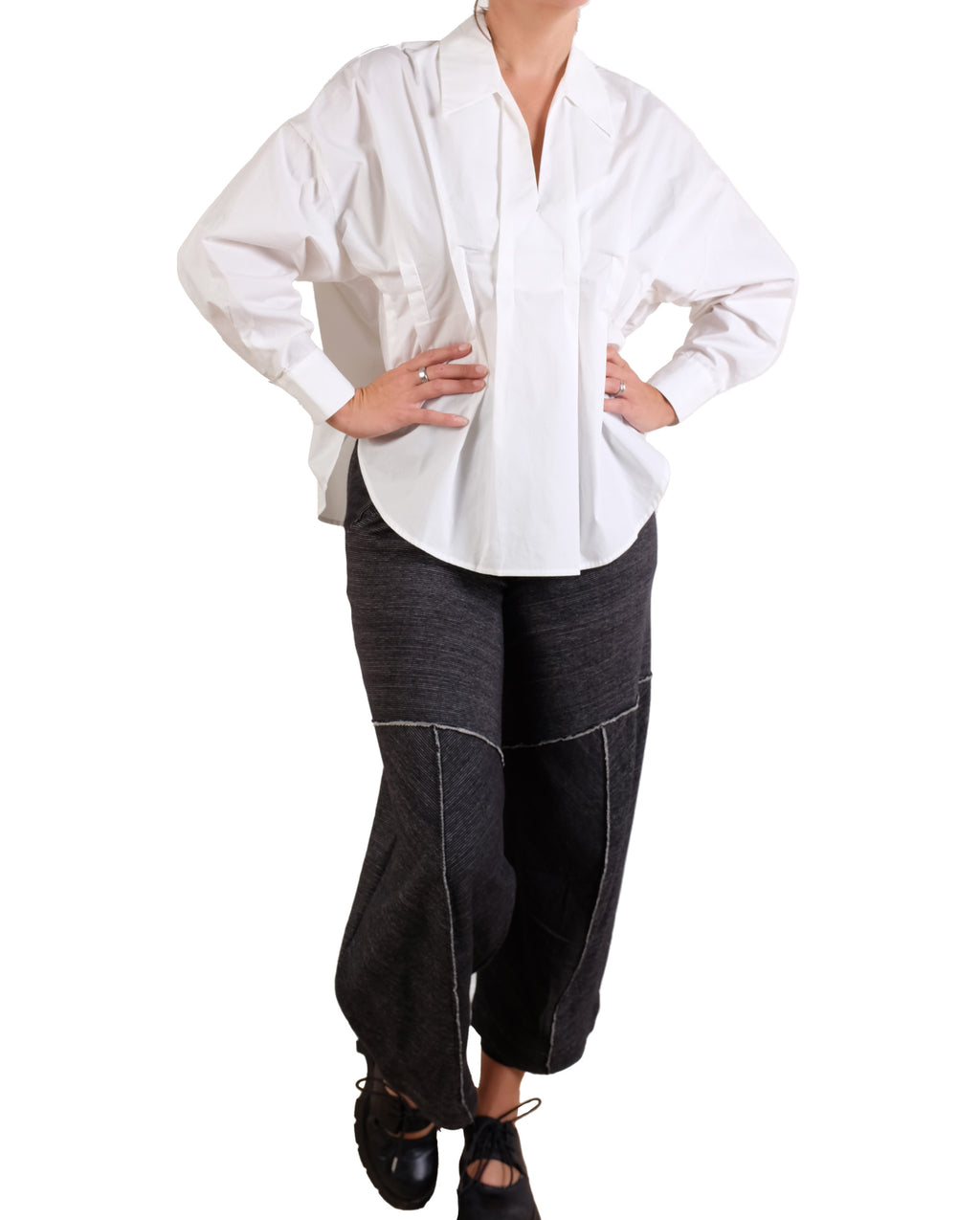Haako White Pleated Blouse