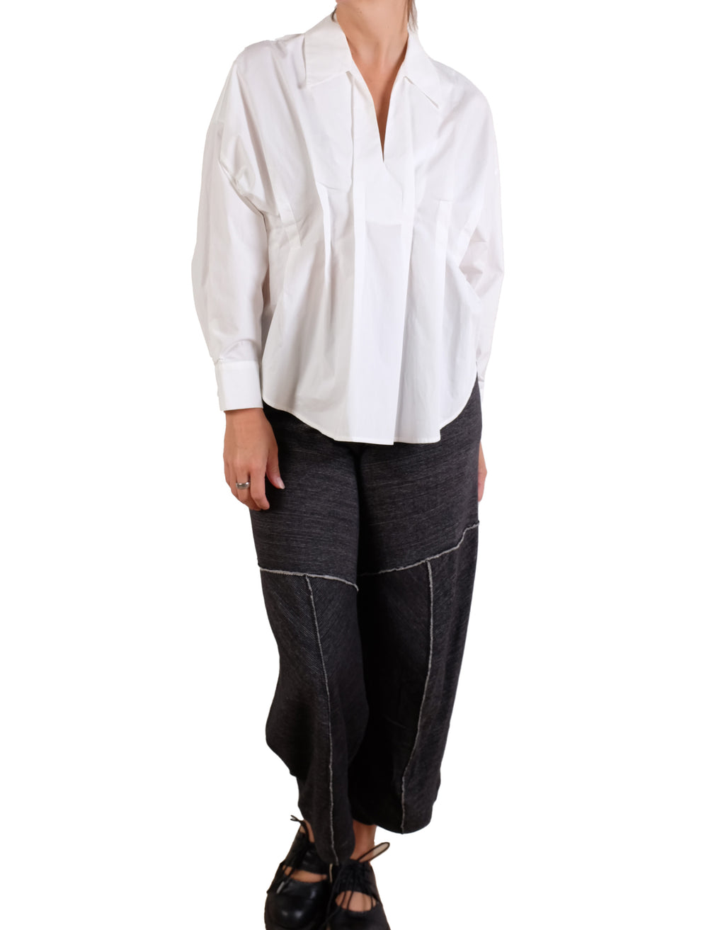 Haako White Pleated Blouse