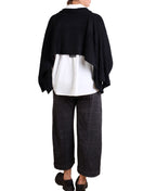 Haako Black Rib Knit Cape