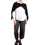 Haako Black Rib Knit Cape