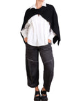 Haako Black Rib Knit Cape