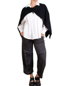 Haako Black Rib Knit Cape
