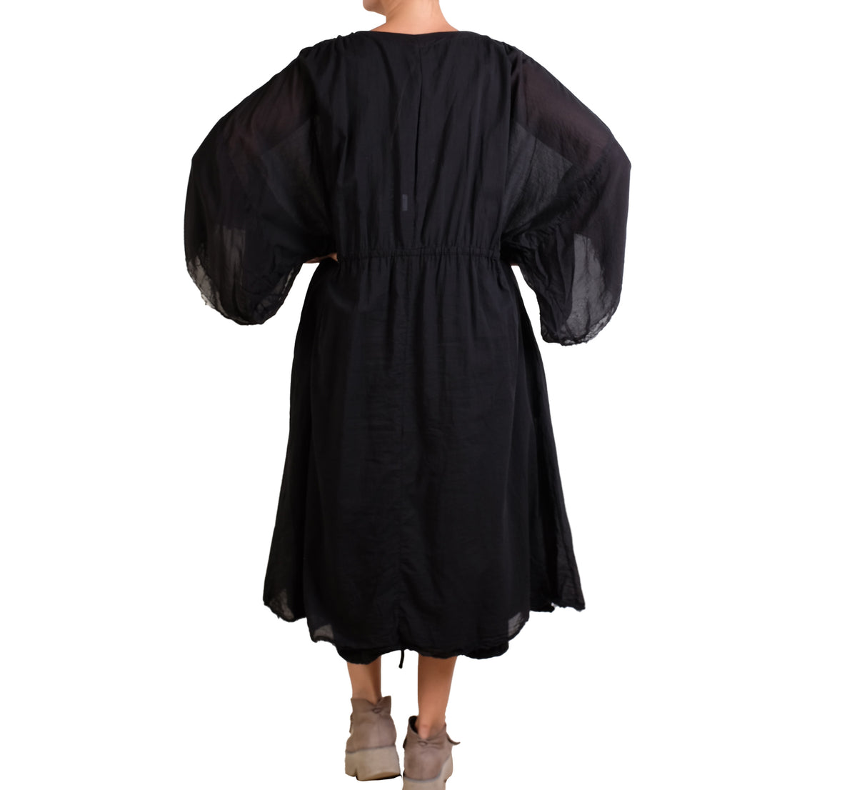 Sanctamuerte Button Up Caftan in Black