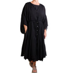 Sanctamuerte Button Up Caftan in Black