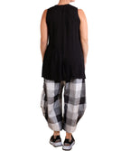 Grizas Black Linen Knit Tank