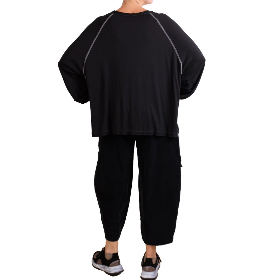 Dress To Kill Black Lycra Baseball Pullover