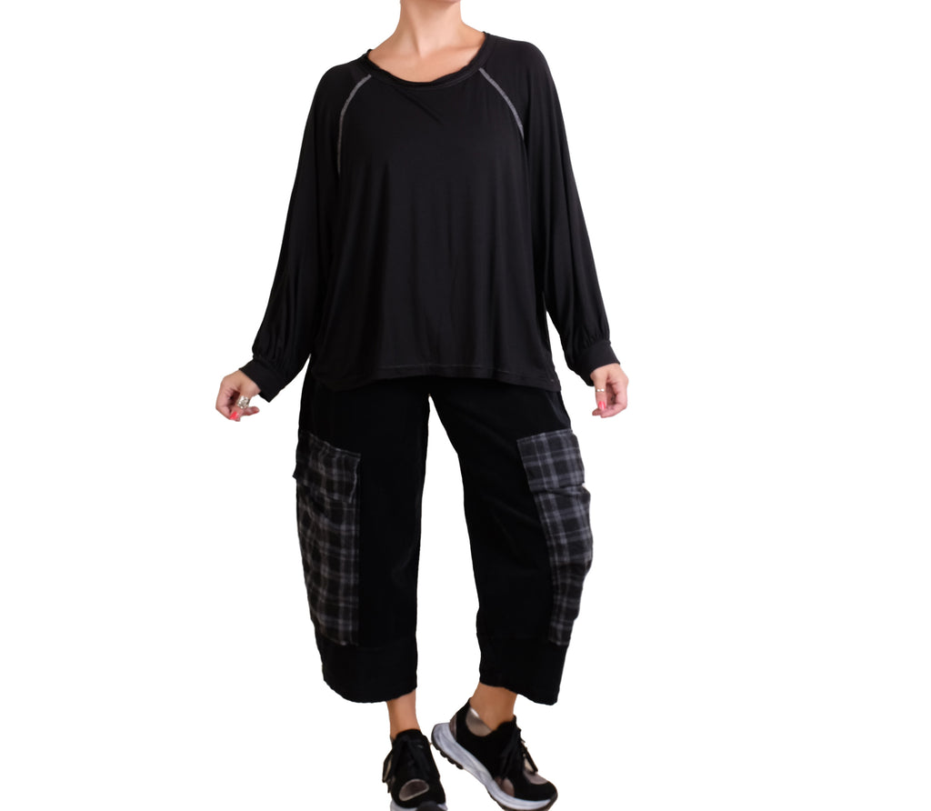 Dress To Kill Black Lycra Baseball Pullover